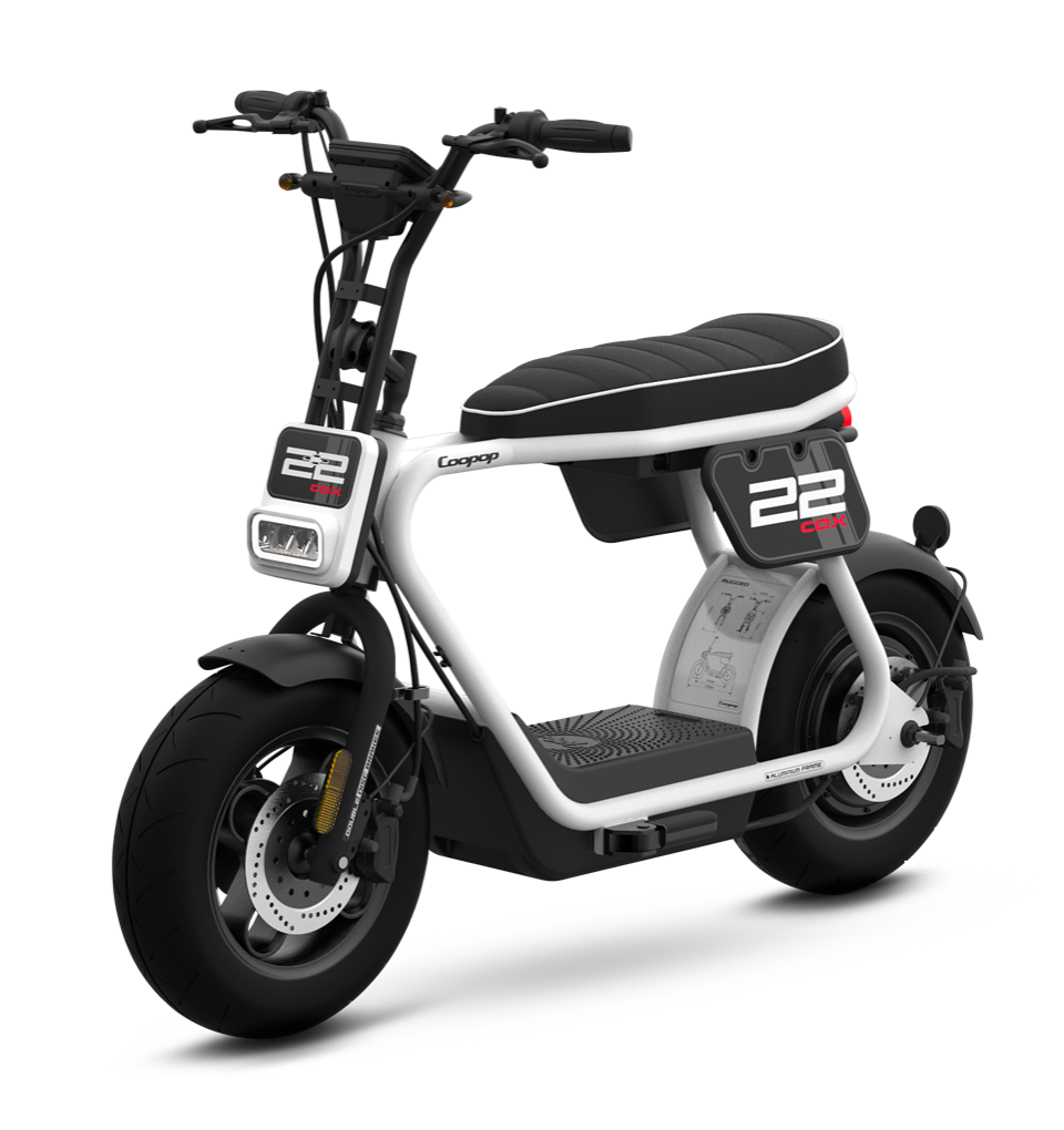 Scooter Electrique Coopop 50cc Blanc - Homologué route -