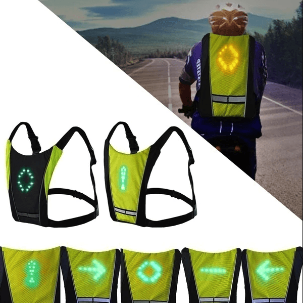 Gilet Réfléchissant LED Avec Clignotants - Sécurité Vélo, Course, Marche (télécommande Incluse)