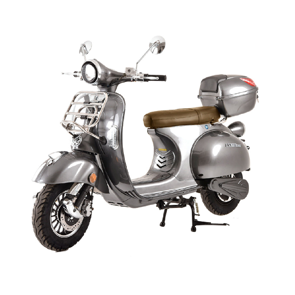 Scooter électrique Classica 50cc Gris  - Top case + Porte bagage inclus